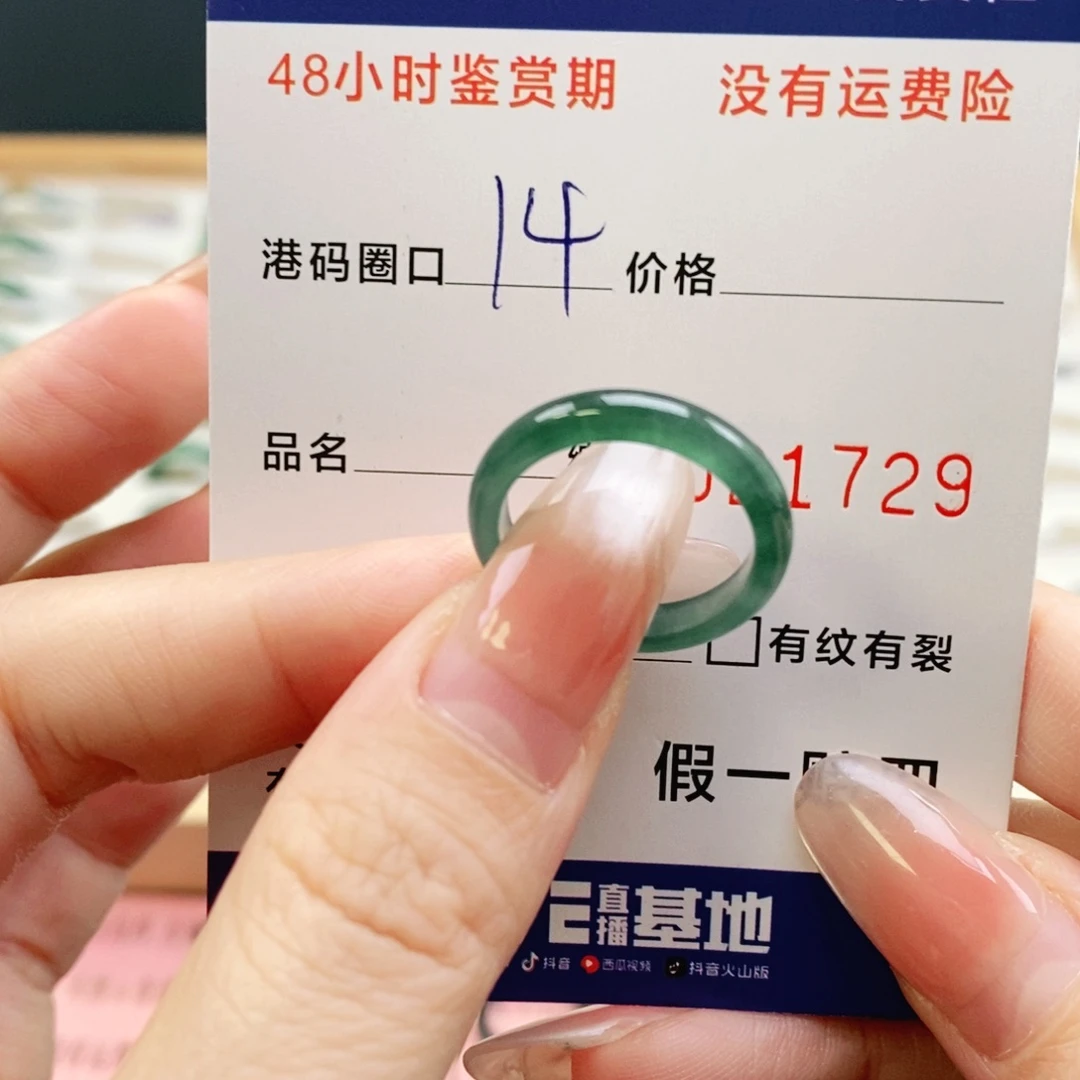 翡翠未镶嵌戒指1729