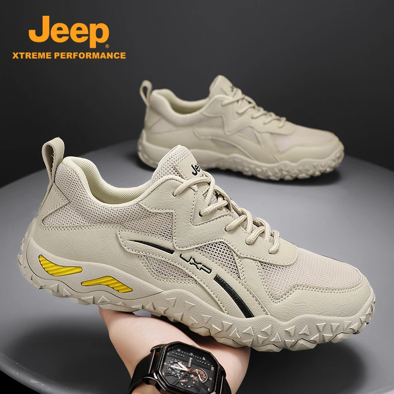 Jeep吉普2025冬季新款户外徒步软底防滑舒适网面透气休闲运动男鞋