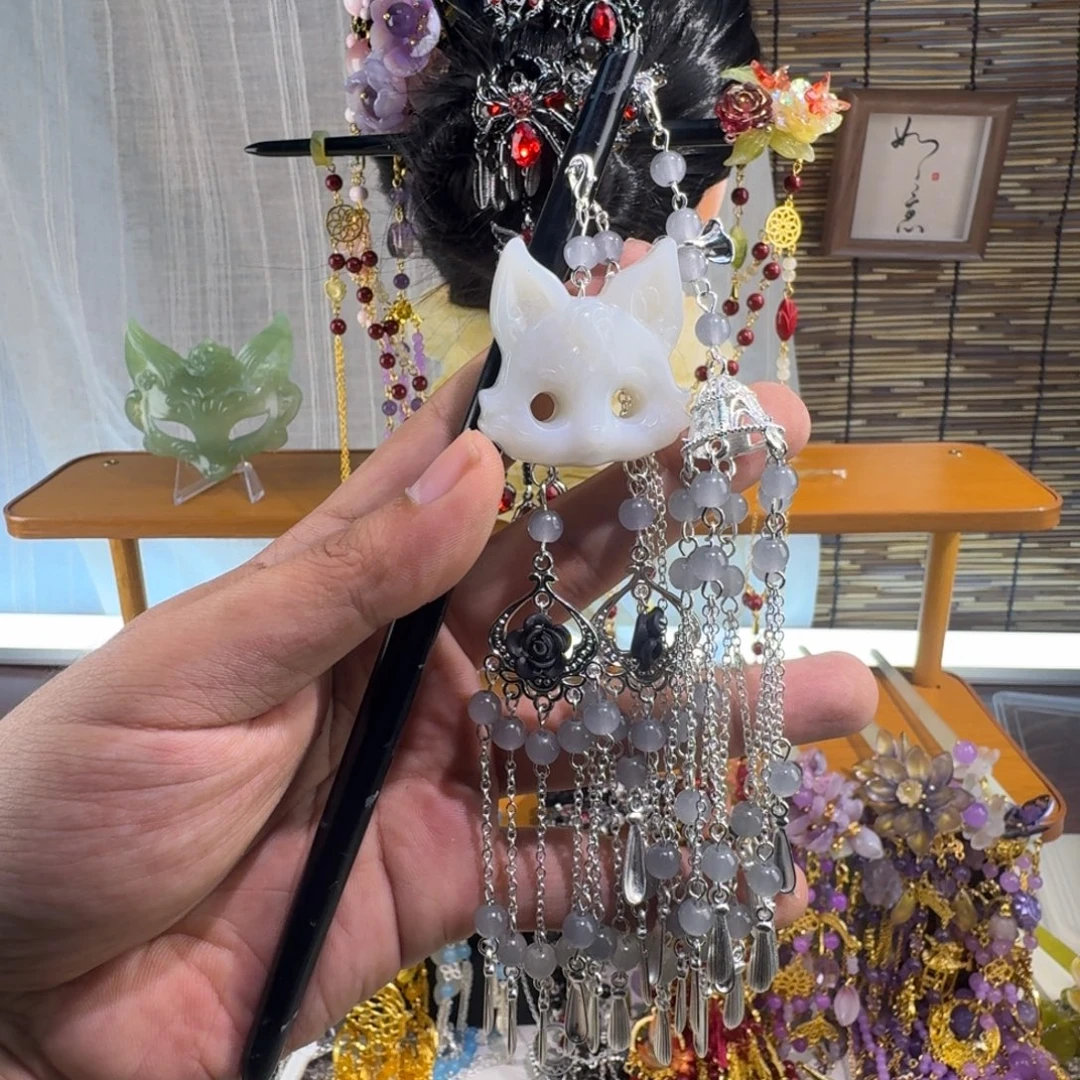 蛇纹石玉合金发饰