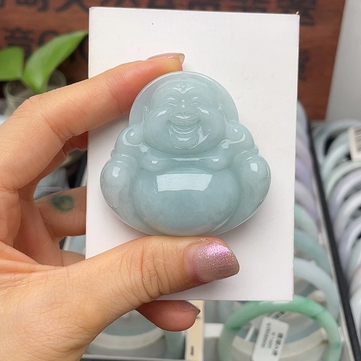 翡翠未镶嵌颈饰佛公吊坠