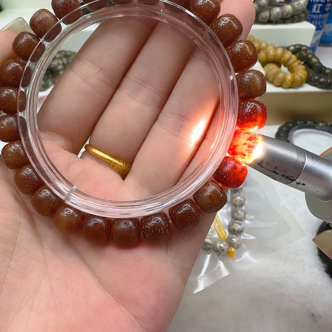 星月菩提手串26尽头粉冰星月菩提98桶单圈