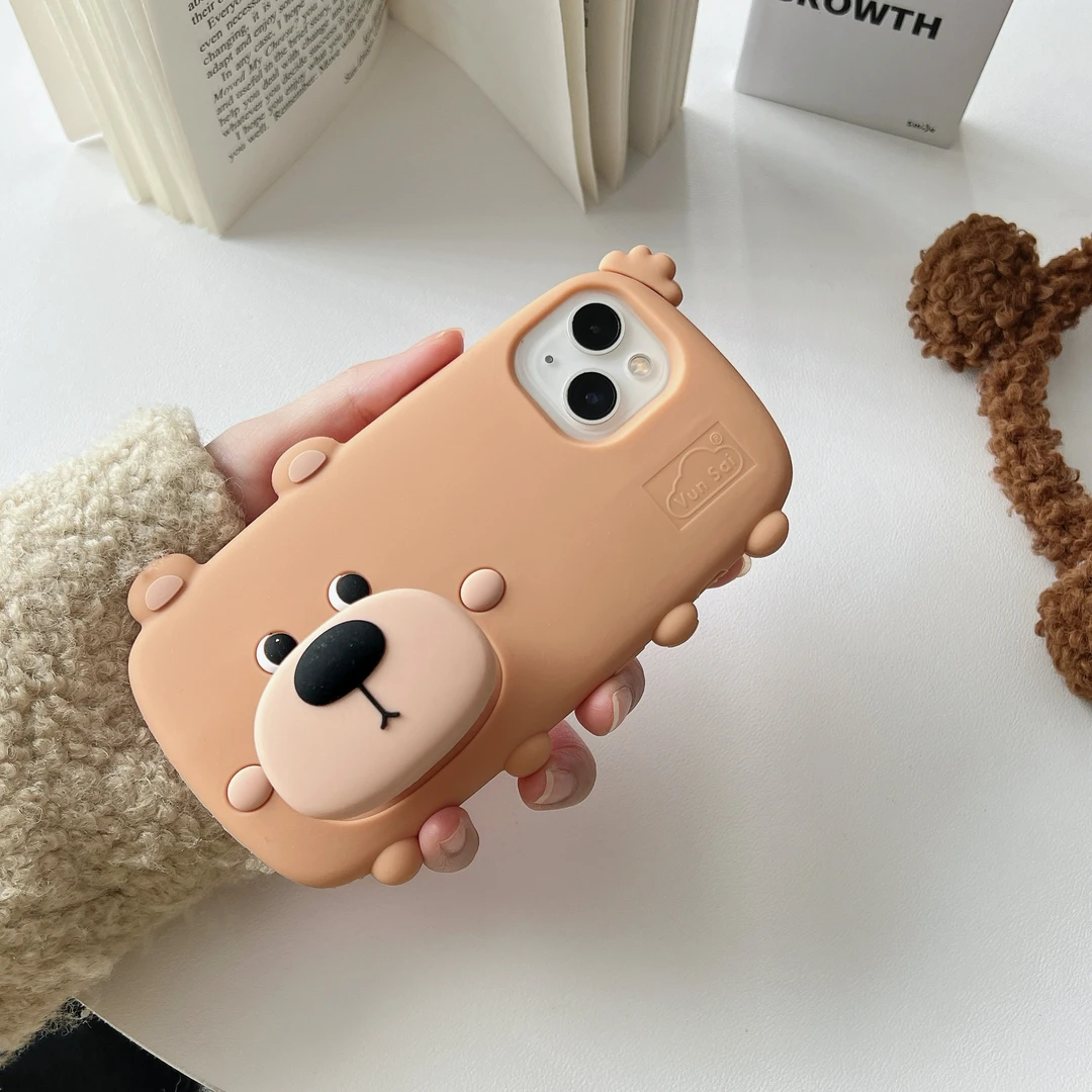 走地熊卡通趣味支架适用iPhone16pro手机壳软硅胶可爱女款立体