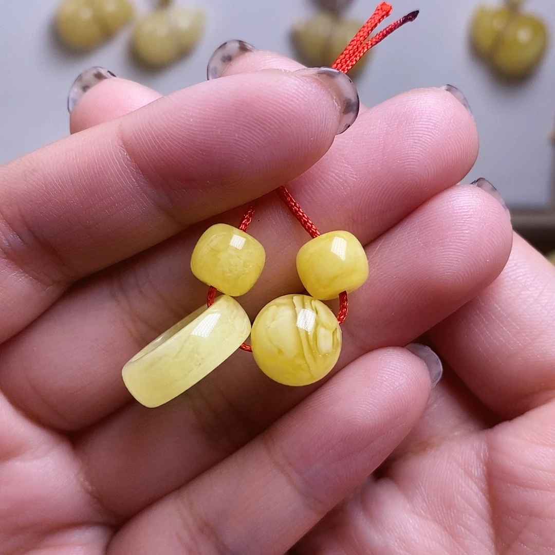 裸石琥珀未镶嵌蜜蜡全套