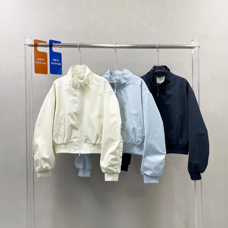 2025春季韩版百搭棒球服宽松立领外套女简约夹克短款外套SW79127