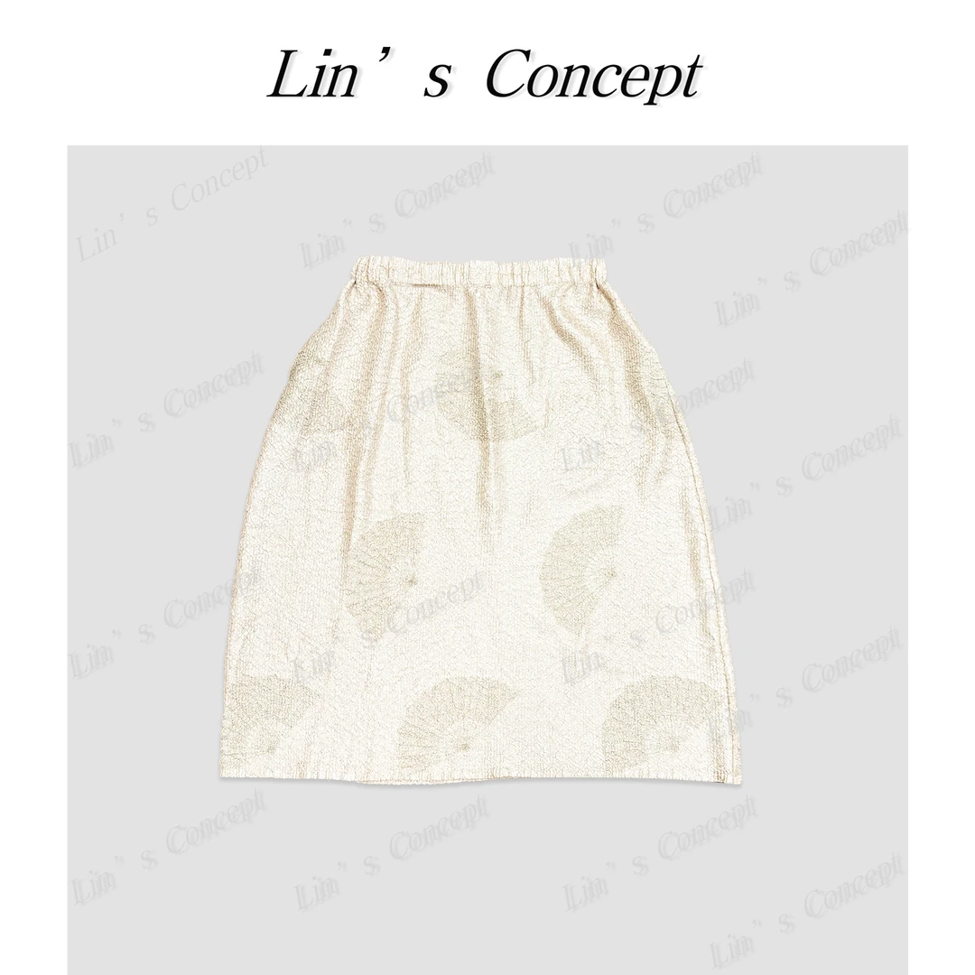 【Lin's concept】极简设计师款褶皱肌理感亮闪半身裙 DL2405038