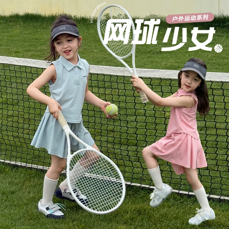 SKE2509女大童韩版运动风短裙套装夏装新款休闲polo领刺绣上衣潮