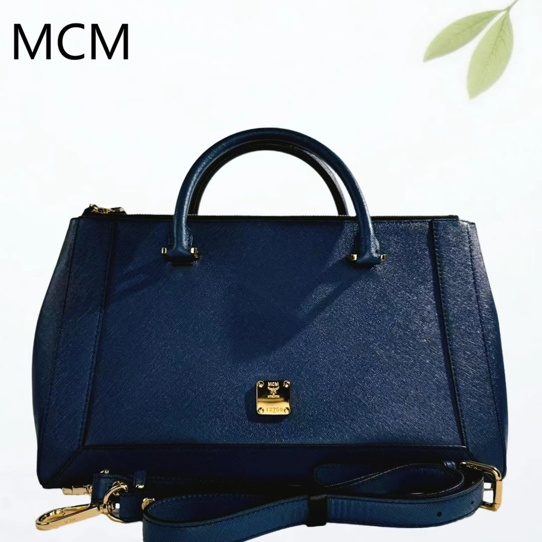 95新 MCM 蓝色杀手单肩包G25310685底长35X23