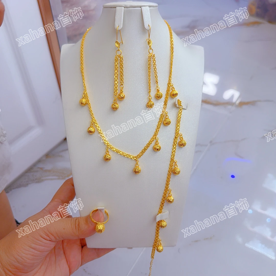 铜合金亚克力项链 爆款个性网红金子同款四件套首饰altun pasun