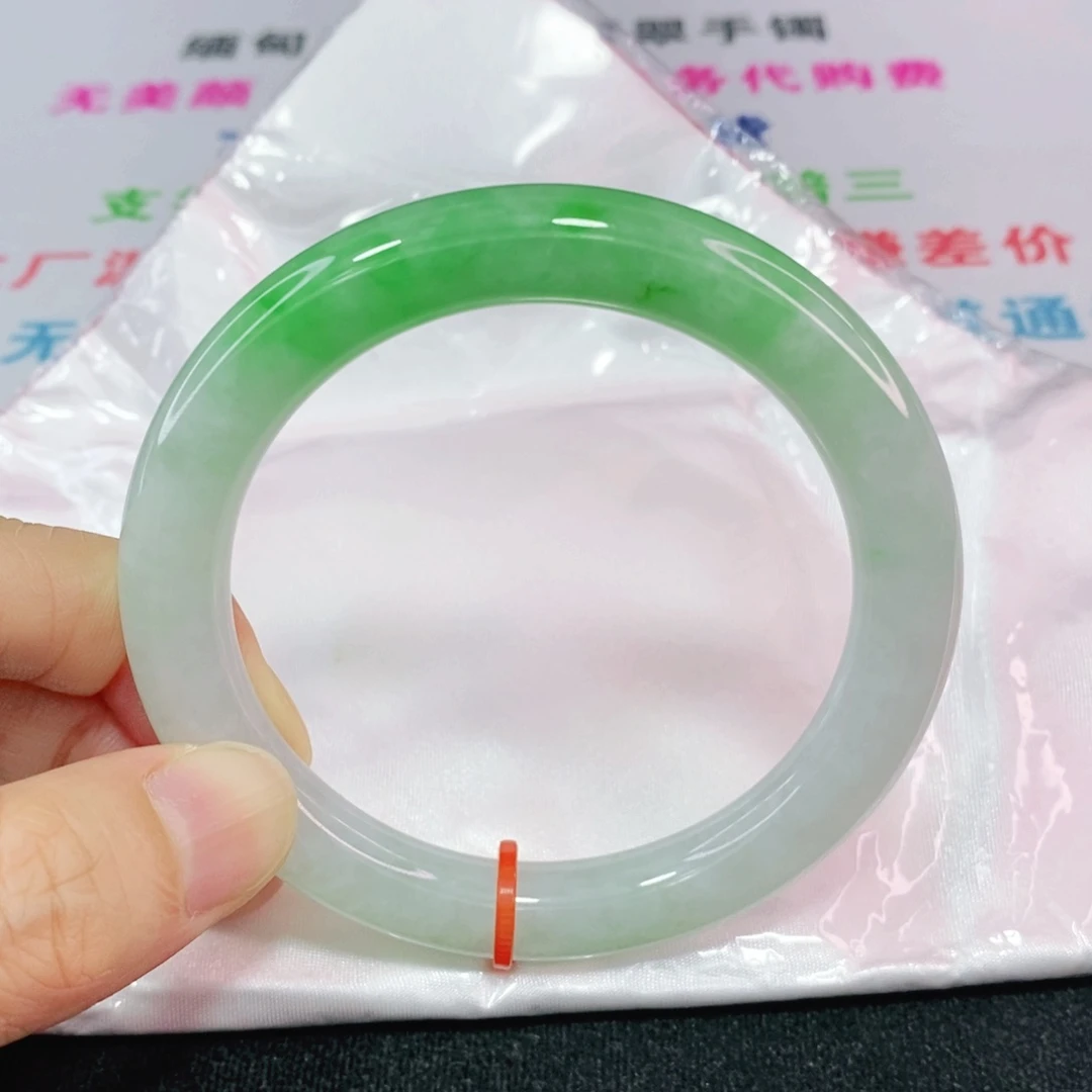 未镶嵌手镯翡翠N****泡58圈口圆条