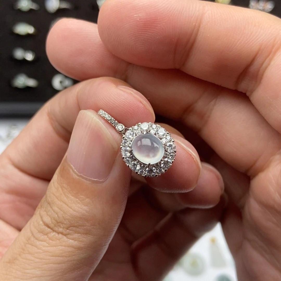 翡翠银S925镶嵌颈饰