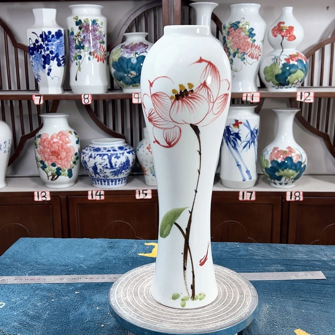 摆件景德镇陶瓷美荷花