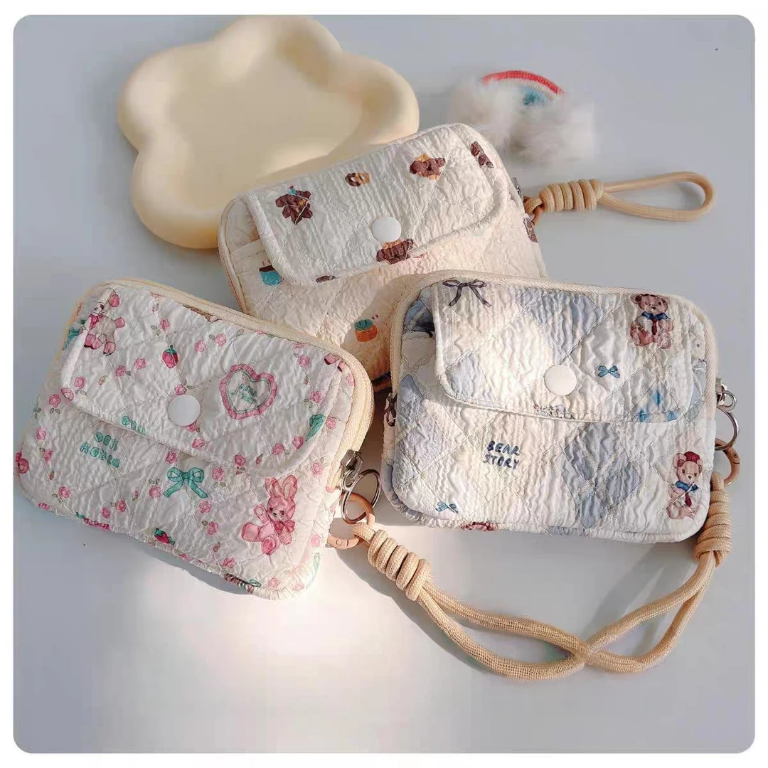 精致简约刺绣碎花小众零钱包少女心卡通韩版高颜值网红便携款学生