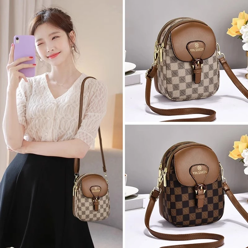 JINGKE/精克迷你手机包女斜挎时尚小挎包软皮百搭小巧轻便单肩包