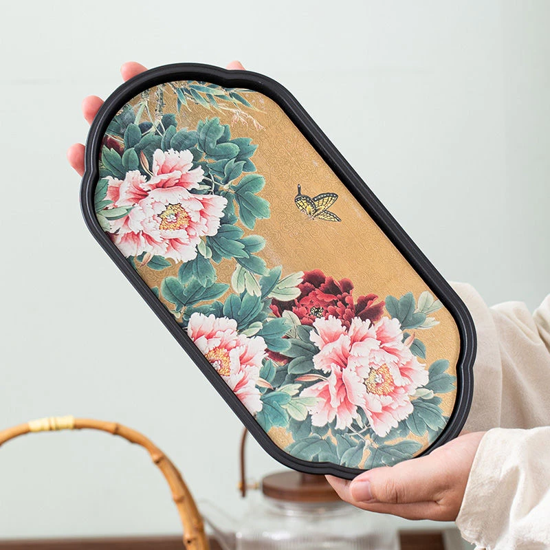 创意吸水小型茶盘干泡家用陶瓷中式国潮功夫茶具蓄水速干托盘