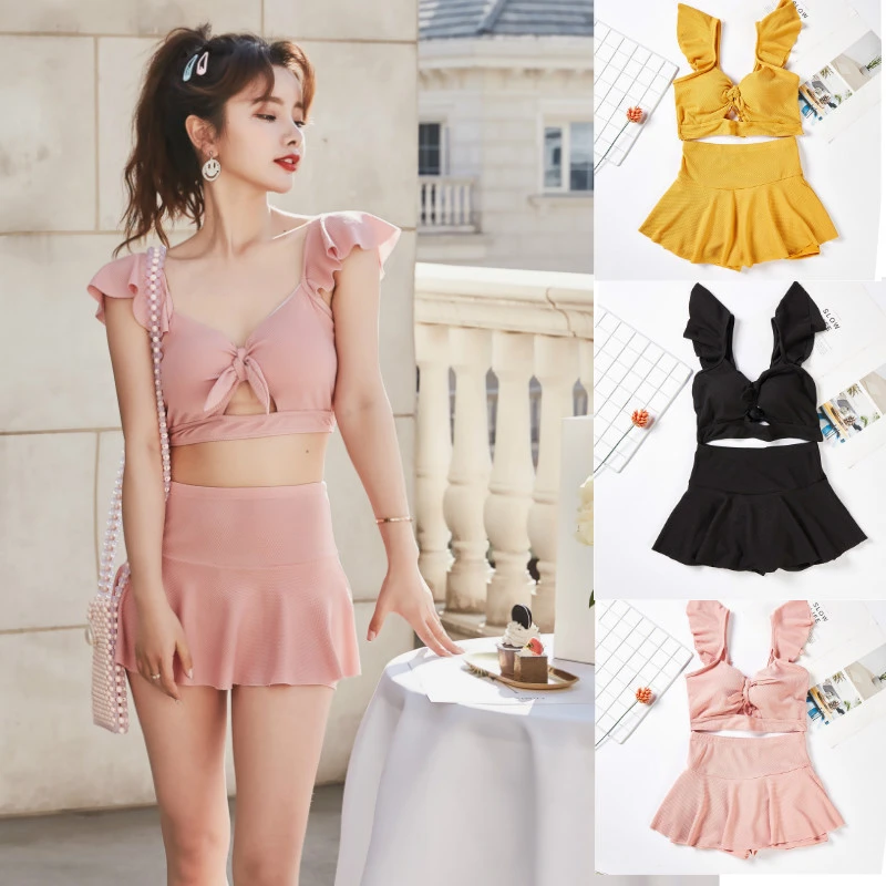 2026分体泳衣女两件套比基尼小清新可爱少女系温泉网红游泳衣批发