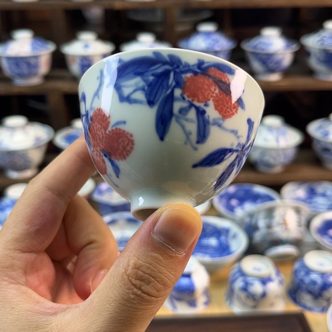 手绘荔枝 鸡心杯