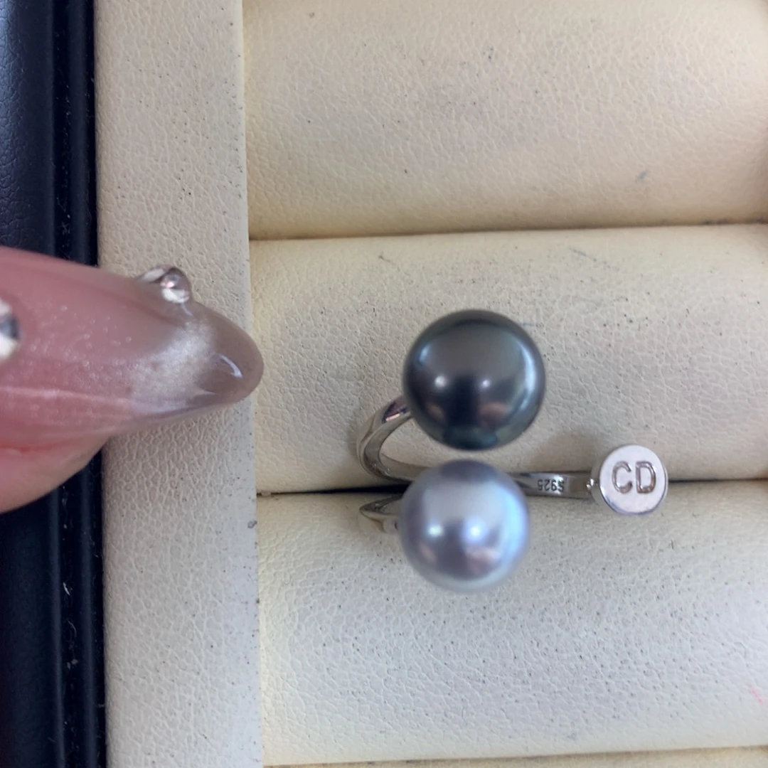 海水珍珠戒指银S925镶嵌