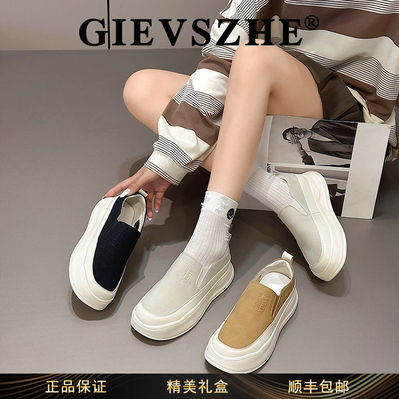 纪诗哲复古经典鞋子女款秋冬厚底增高时尚乐福鞋百搭轻奢休闲女鞋