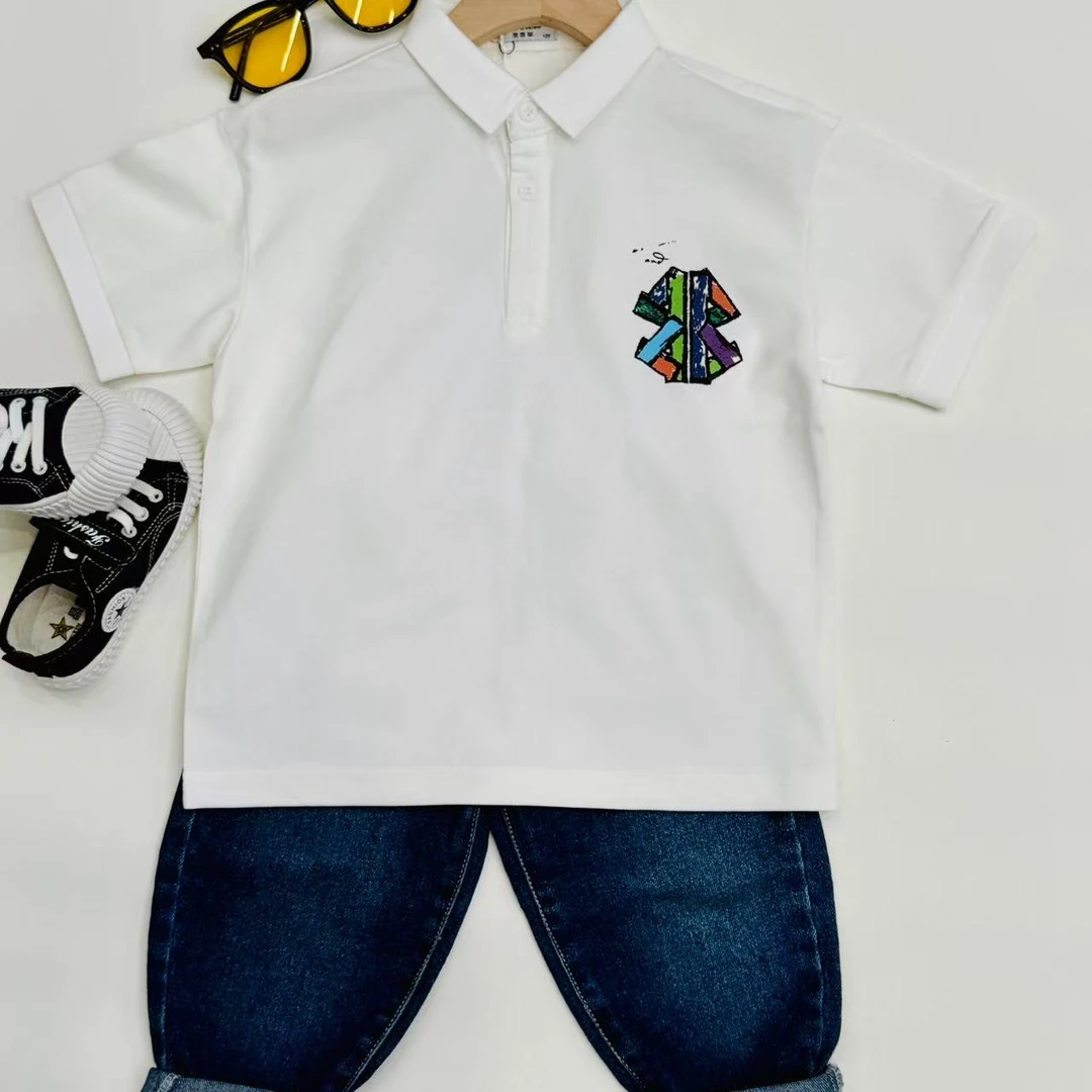 度度猫夏季新款男童POLO衫韩版洋气短袖T恤儿童宽松打底衫上衣