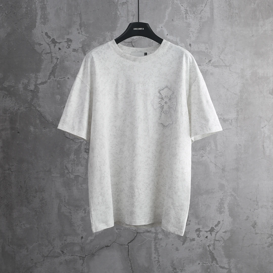 潮流十字烫钻圆领T恤CP135