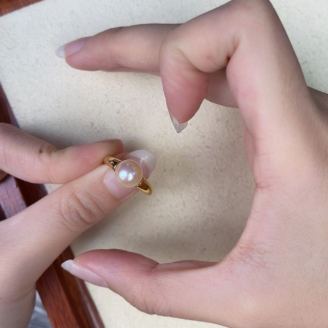 海水珍珠戒指银S925镶嵌