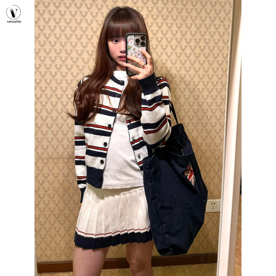 VALVOELITE覆古慵懒风毛衣外套上衣女春秋女春秋慵懒风针织开衫