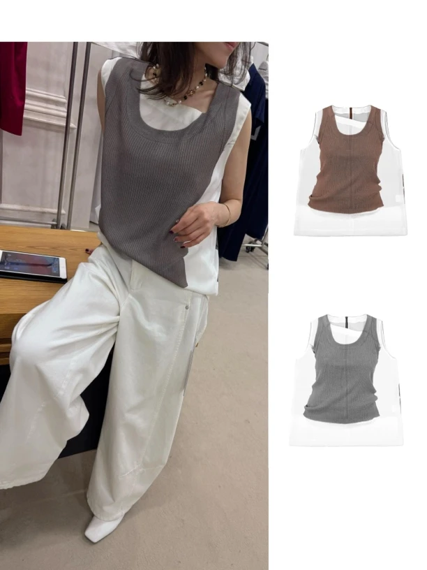 现货秒发 尾 。正品 2025夏季新品办公室错视印花背心