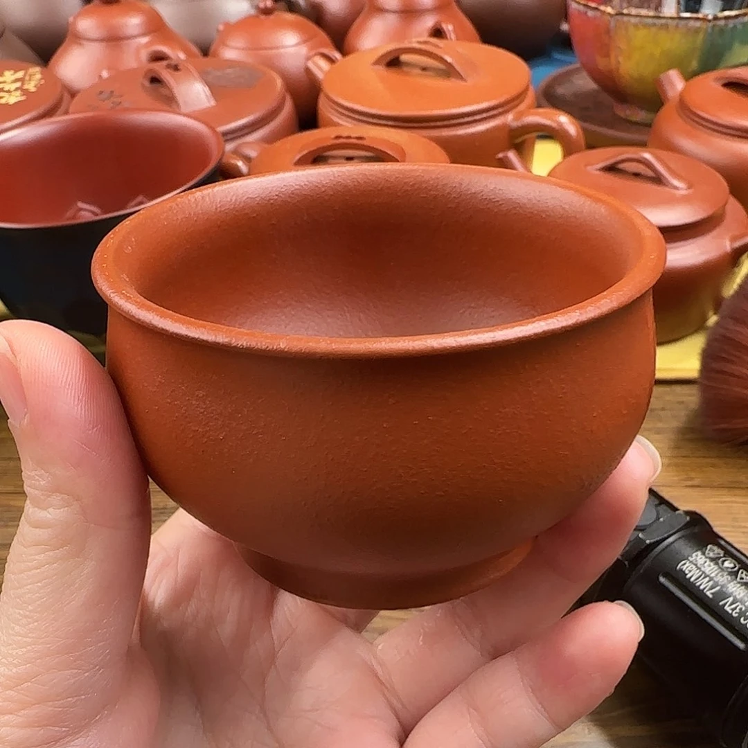 紫砂茶壶敞口杯小红泥