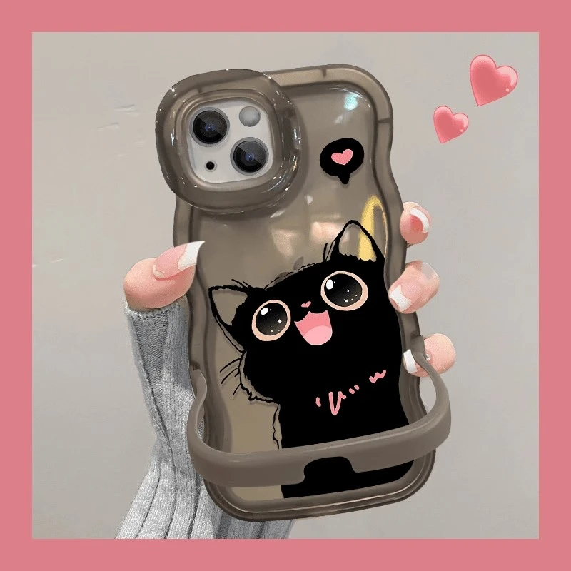 可爱猫咪板凳双支架适用于苹果15promax手机壳iPhone13Pro新款11