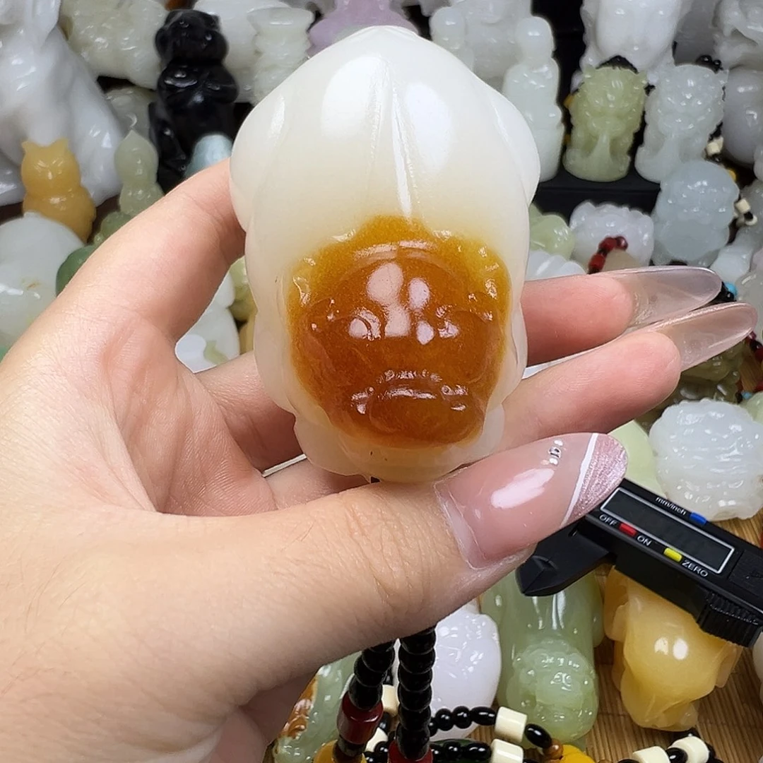 石材太*哥红头手把貔貅