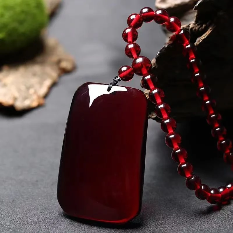 【闪购链接】精品蜜蜡红方血珀无事牌吊坠