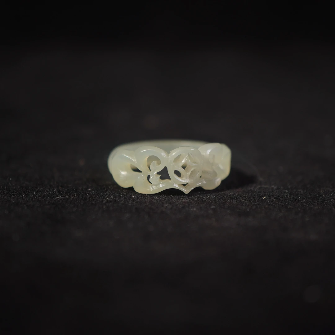 34F103   清 和田玉福在眼前玉戒