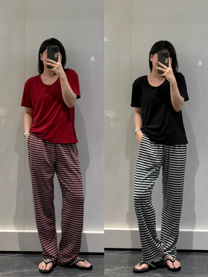 高品质 莱赛尔条纹家居服 - 超柔软 可搭情侣款