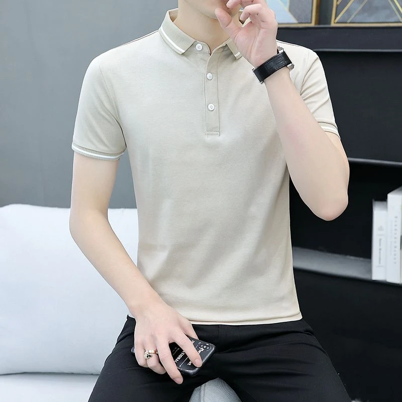 JOLIMENT夏季男士刺绣短袖翻领polo商务休闲时尚百搭T恤打底上衣