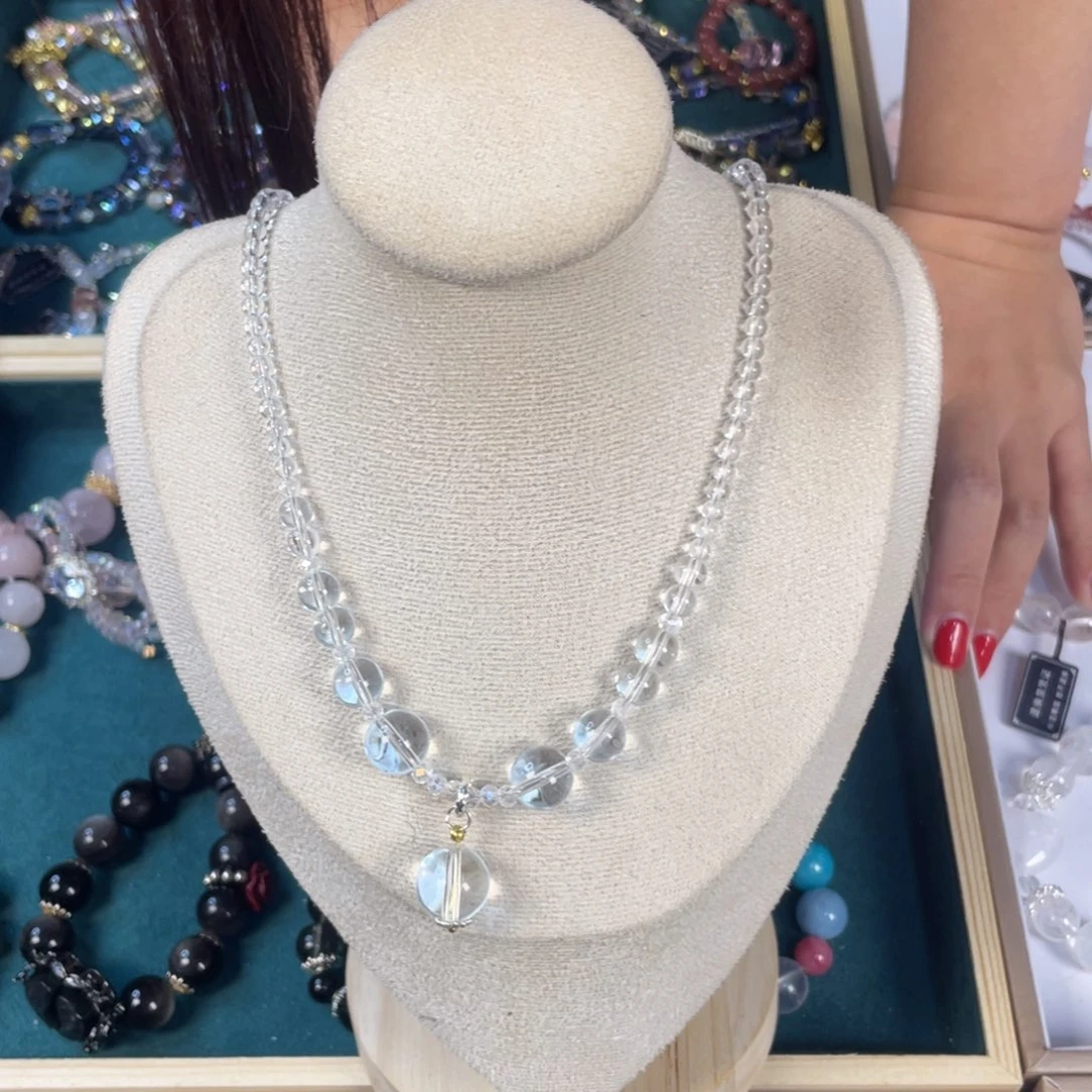 水晶手链银S925镀金镶嵌