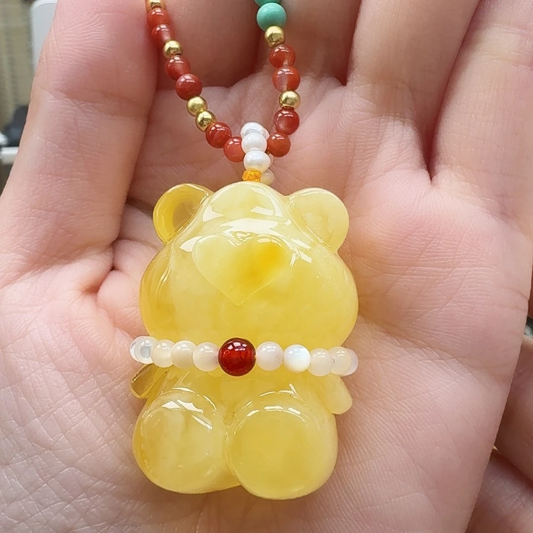 未镶嵌琥珀裸石小熊