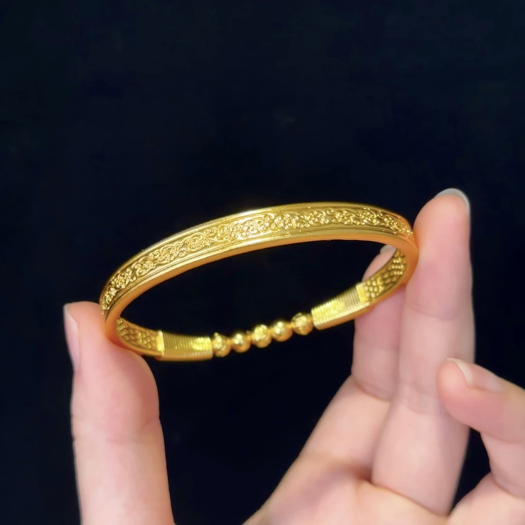 铜合金手镯 新中式国风百搭古法传承盛世华彩贵妃手镯