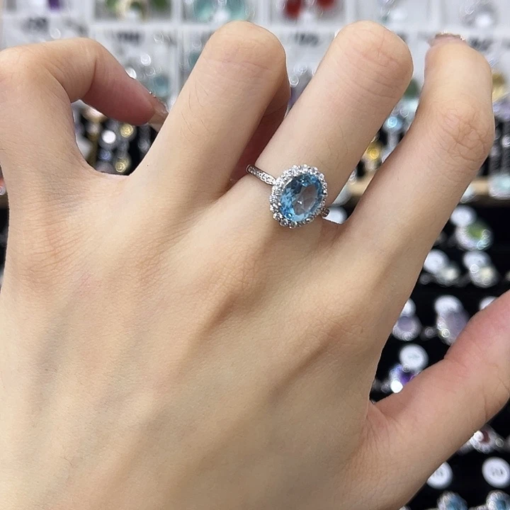 戒指银S925镶嵌托帕石