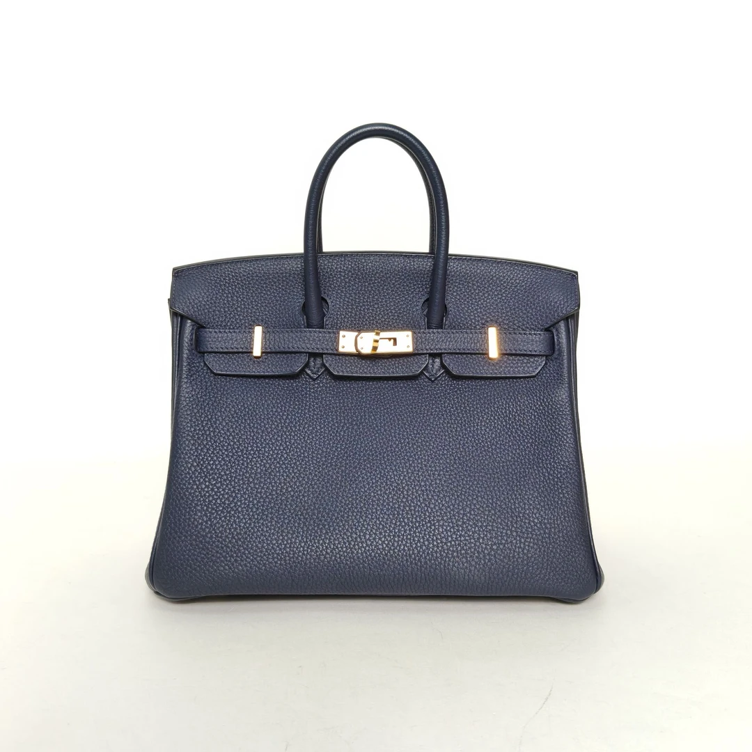 99新 Hermes/爱马仕 【双双】Birkin 25 2Z午夜蓝 Togo皮 D刻金扣