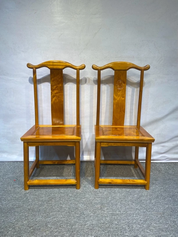 金丝楠小叶桢楠明式独板灯挂椅靠背椅单椅餐椅榫卯结构水波纹