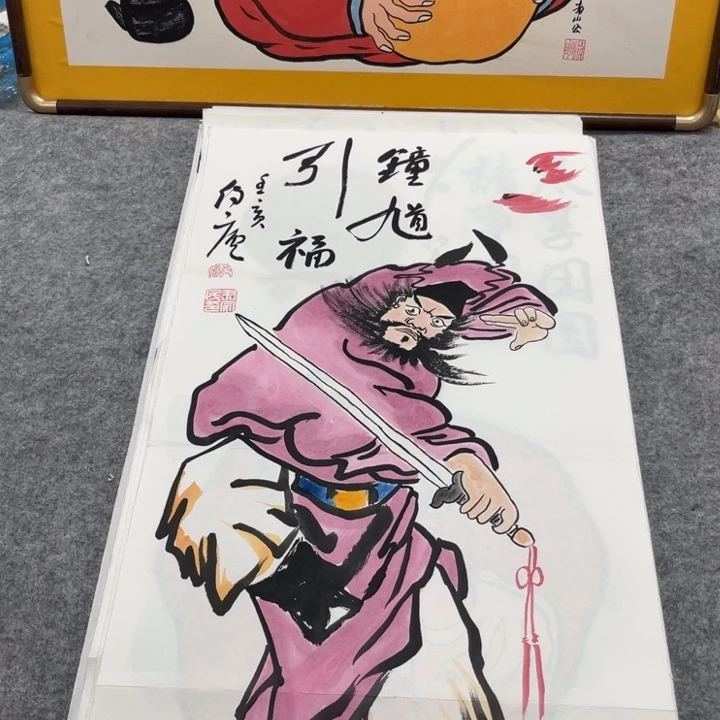 国画手绘禅意画一物一拍