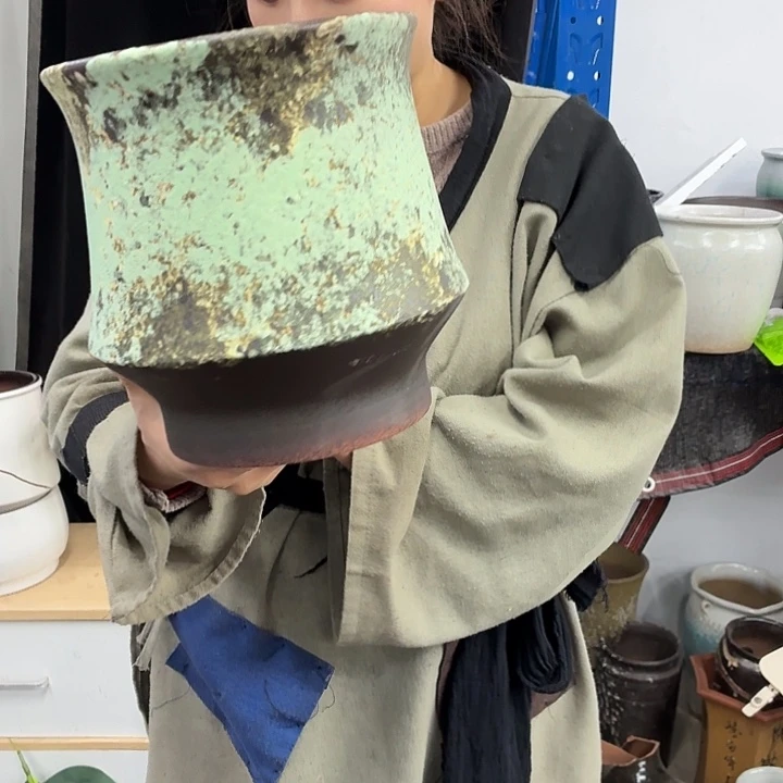 19×21 -粗陶花盆有孔-买买买