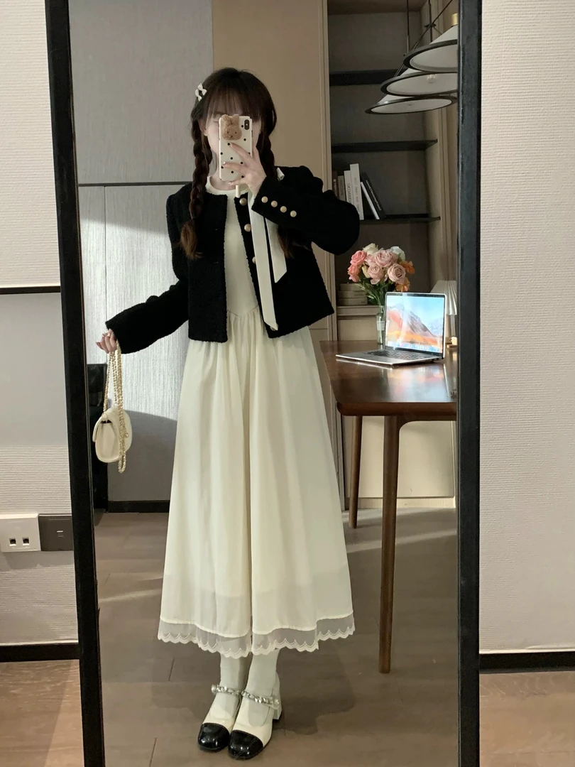 【源头厂家】胖mm时尚长裙背心复古吊带显瘦开衫时尚收腰大码女装