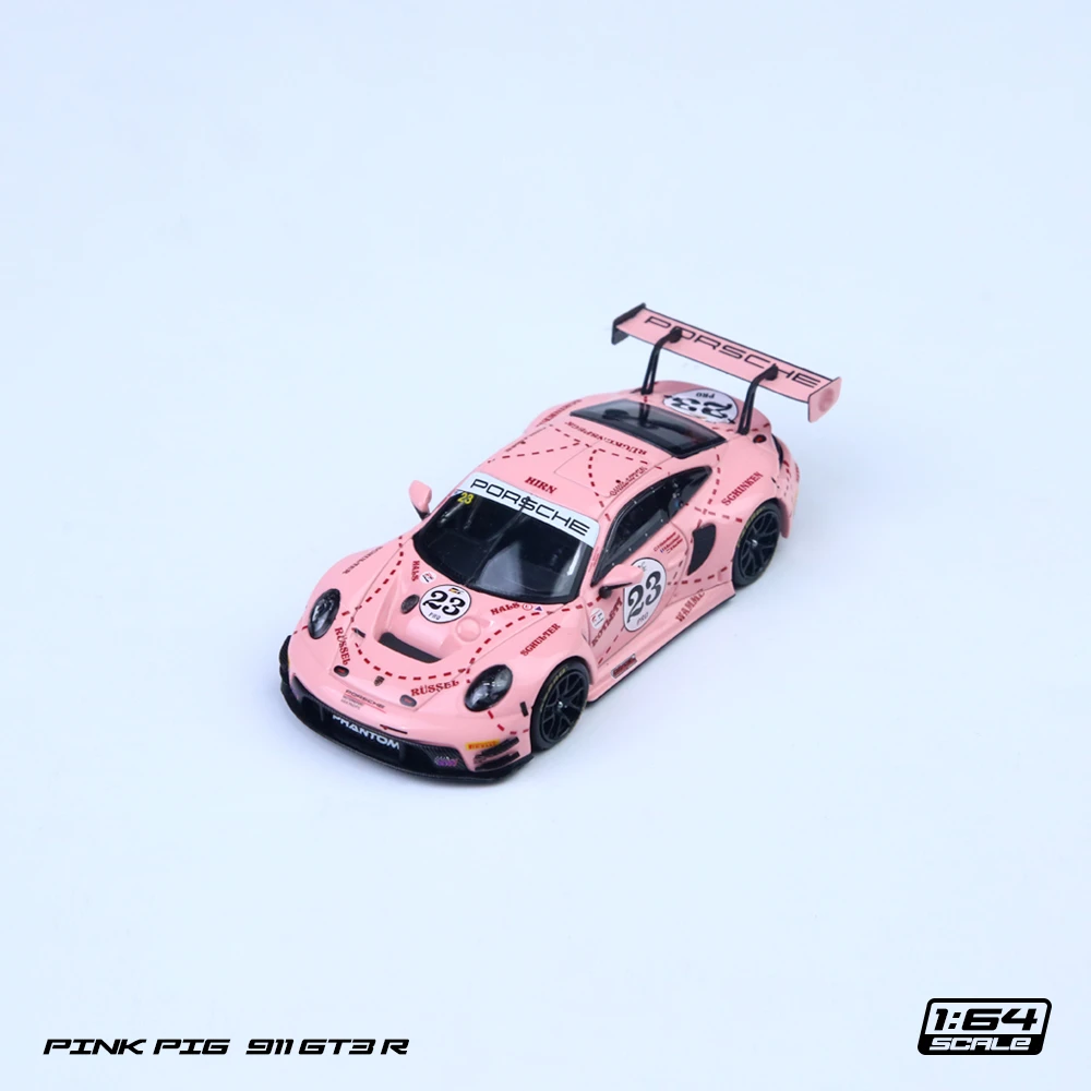 SR 1:64 保时捷911 GT3 粉猪 合金车模型收藏礼物摆件
