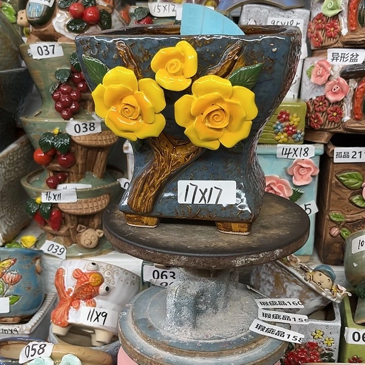 紫砂花盆粗陶材质多肉花盆