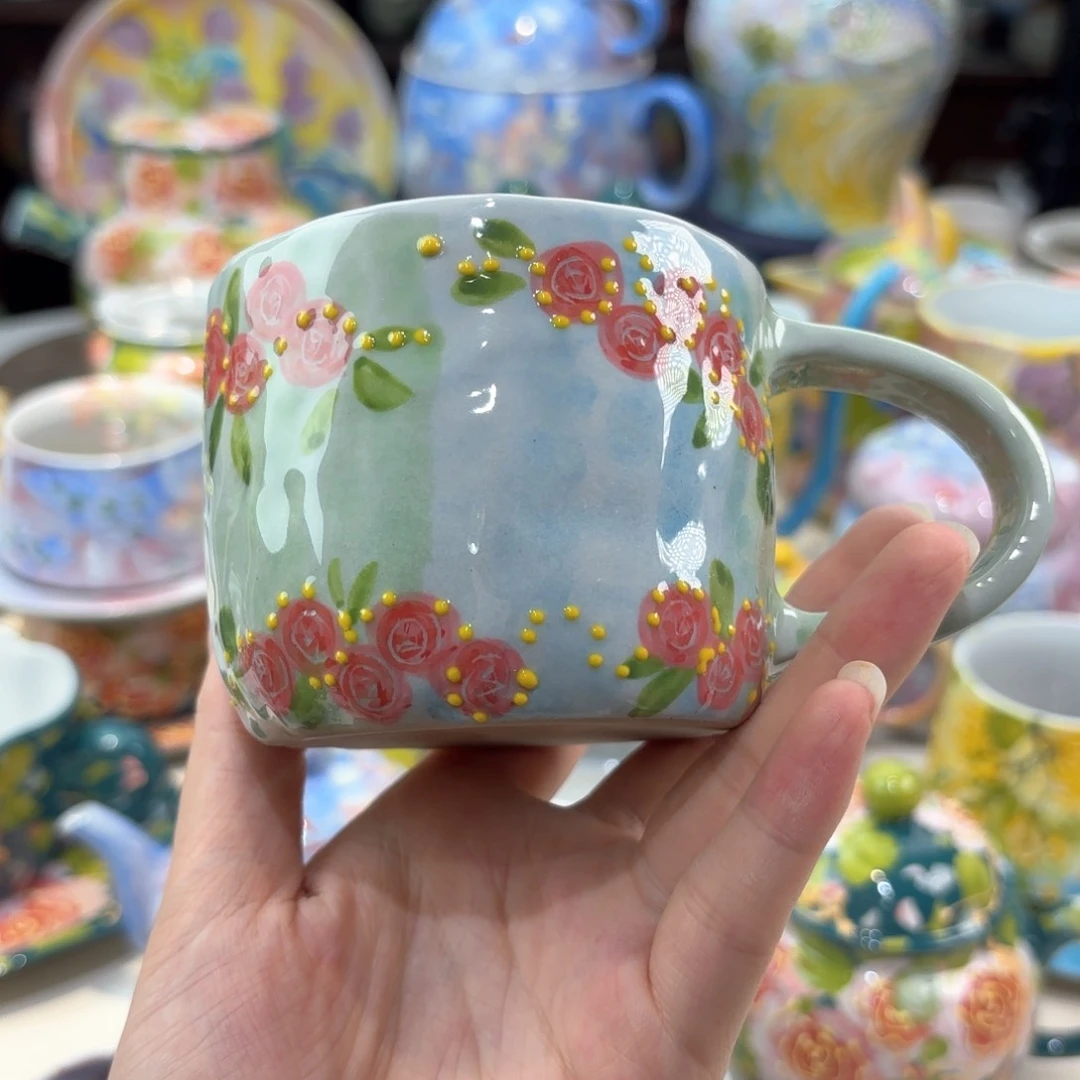 景德镇手绘高温釉下彩陶瓷茶具