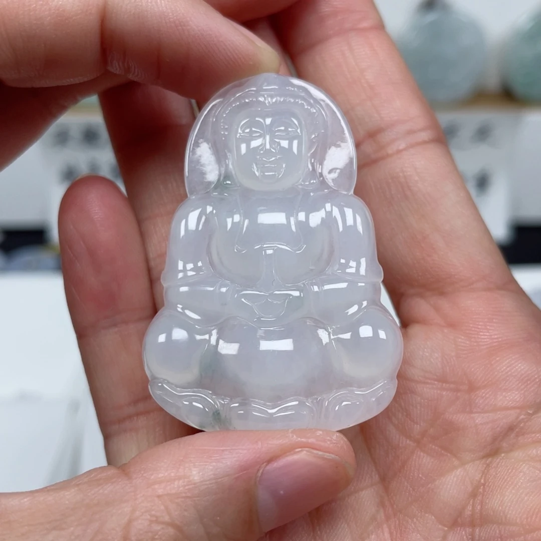 翡翠颈饰未镶嵌天然翡翠A货观音67号