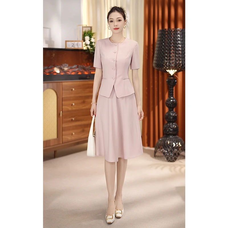 单件拍粉色西装裙子PX3275