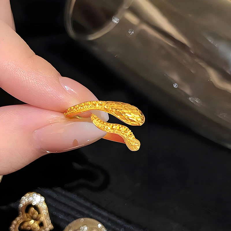 【顺丰快递/明天到家】蛇形戒指小众高级清冷感女士铜合金