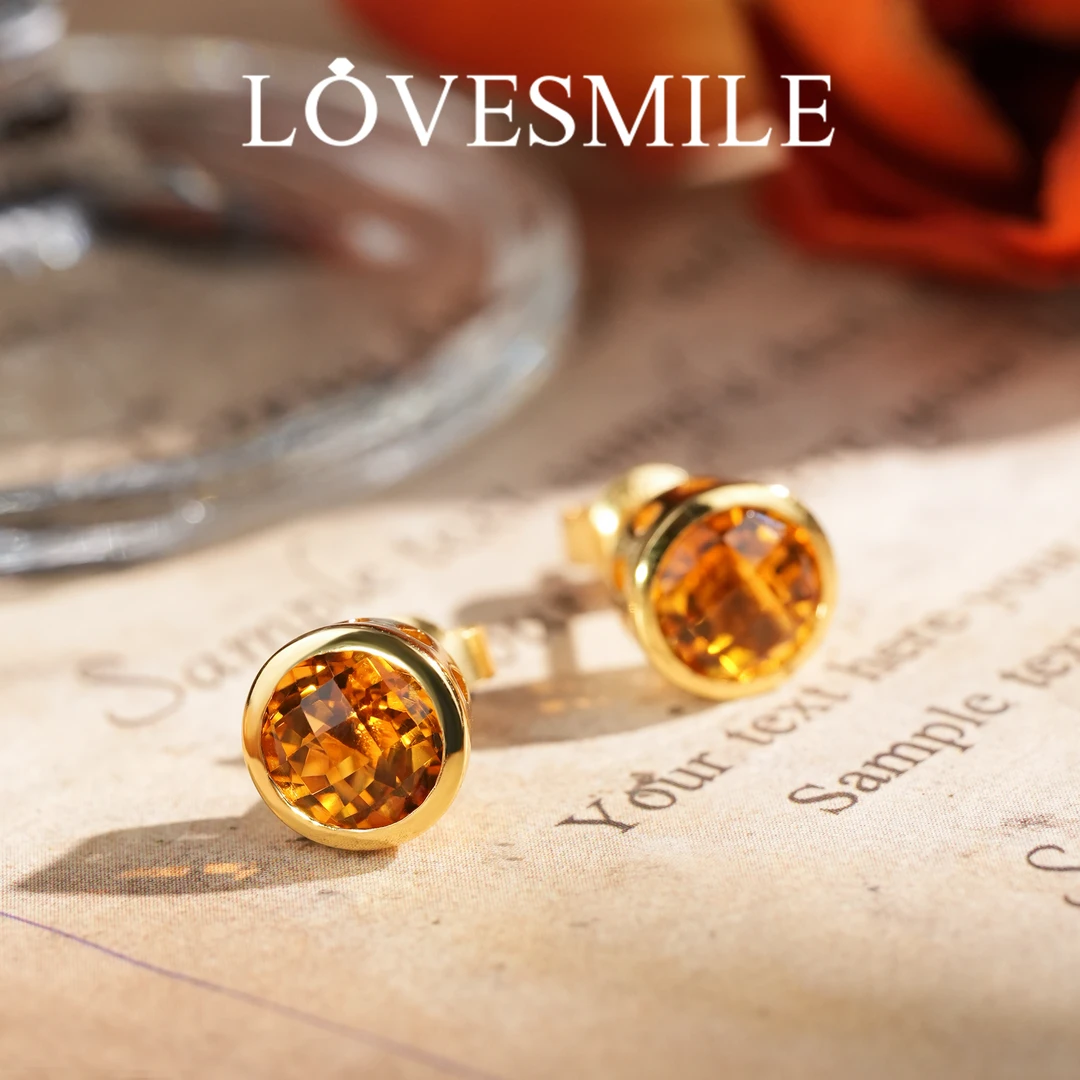 S925银黄晶耳钉简约气质轻奢日常时尚百搭时尚精致